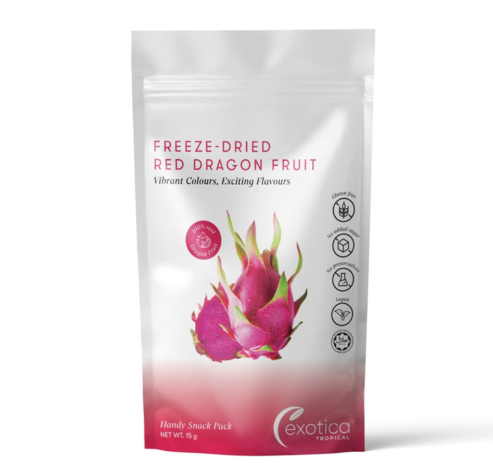 Exotica Tropical Freeze Dried Red Dragon Fruit Handy Snack Pack 15g