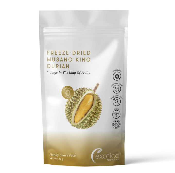 Exotica Tropical Freeze Dried Musang King Durian Handy Snack Pack 15g