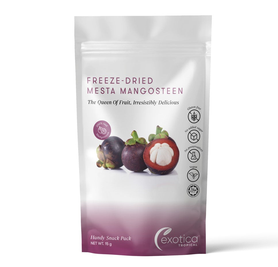 Exotica Tropical Freeze Dried Mesta Mangosteen Handy Snack Pack 15g