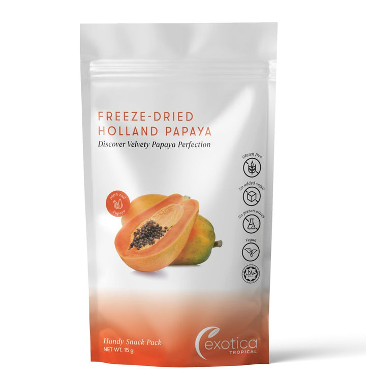 Exotica Tropical Freeze Dried Holland Papaya Handy Snack Pack 15g