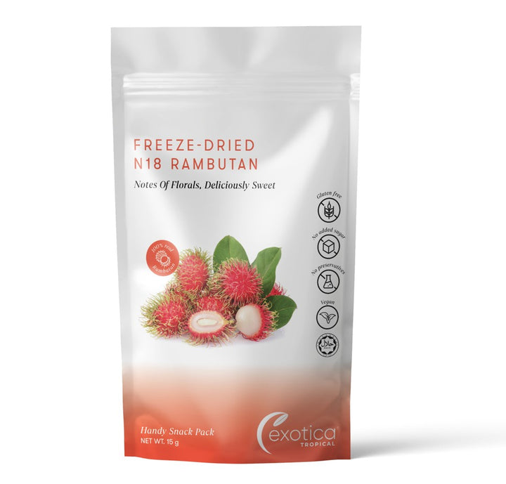 Exotica Tropical Freeze Dried N18 Rambutan Handy Snack Pack 15g